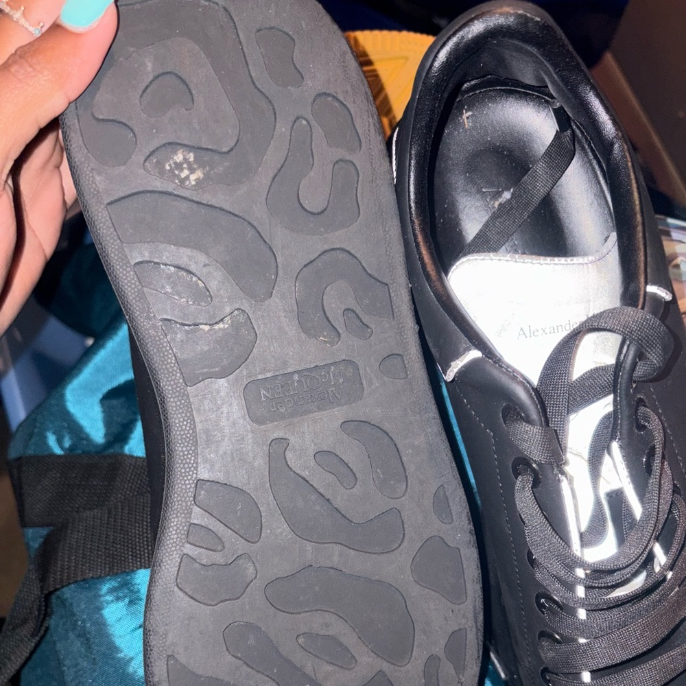 Alexander McQueen Black Leather Sneakers
